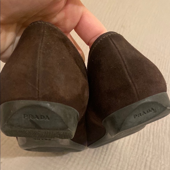 Prada Women's Dark Brown Suede Loafers - Picture 7 of 11